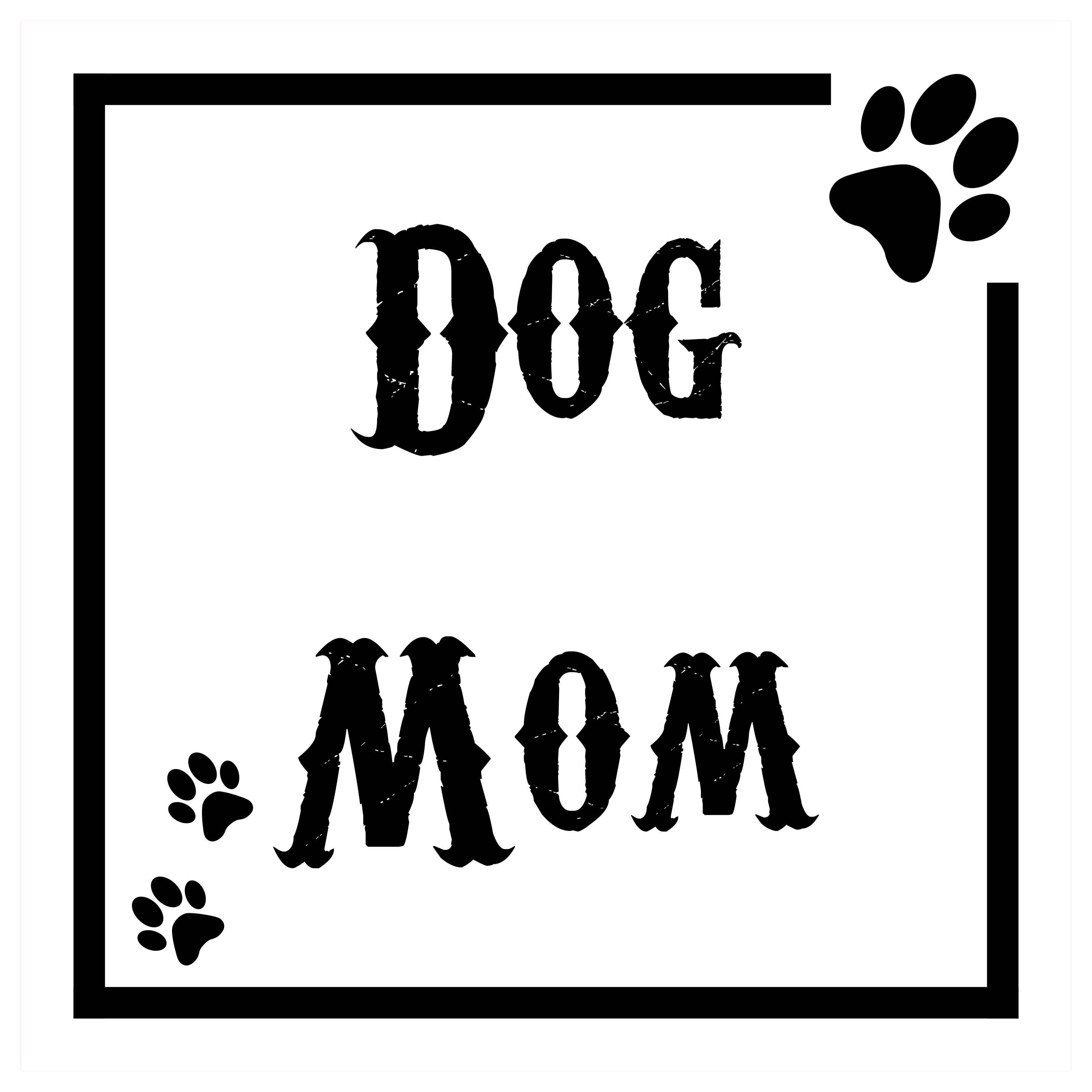 Kunstleder Label "Dog Mom" 50x50mm
