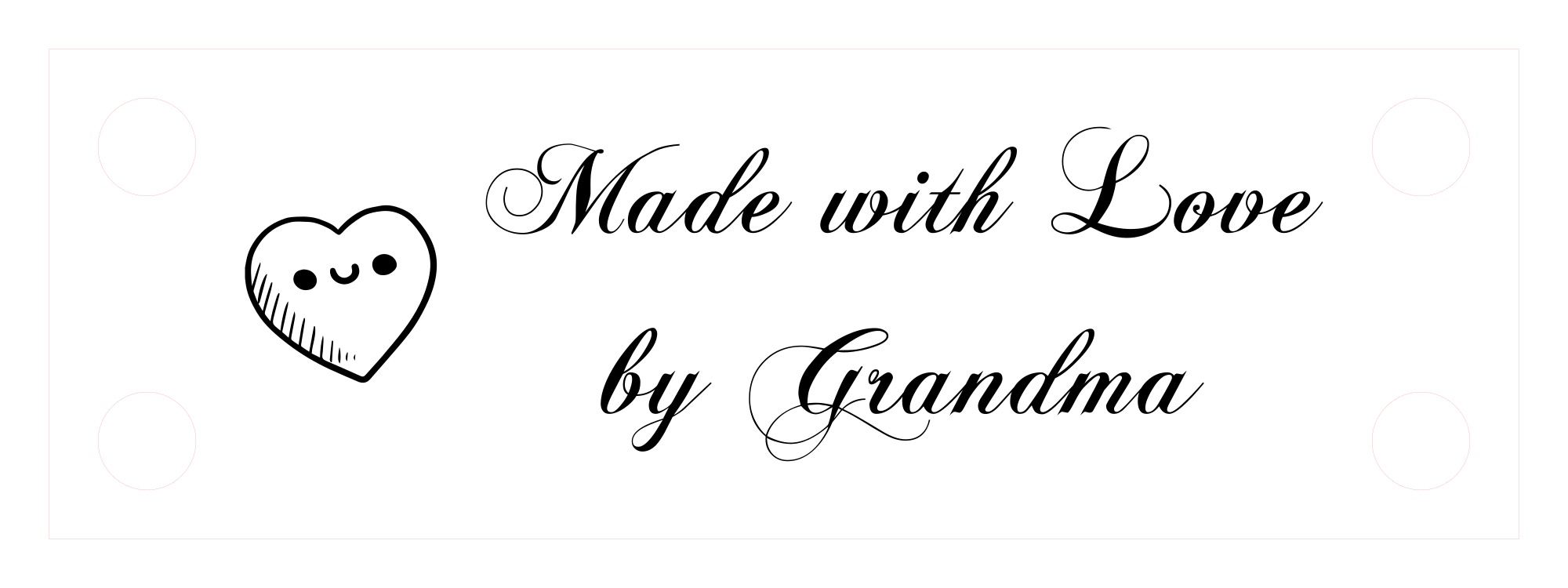 Kunstleder Label "Made with Love by Grandma" 30x10mm
