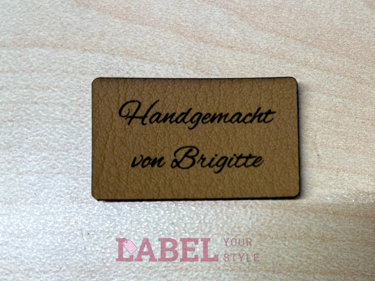 Label Viereck Kunstleder